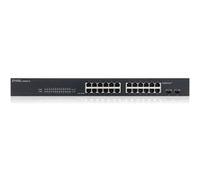 Zyxel Switch Gigabit à 24 Ports | Gestion Intelligente | Montage sur Rack et sans Ventilateur | VLAN, IGMP, QoS | Garantie à Vie [GS1900-24]
