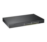 Zyxel Switch 24 ports Gigabit PoE | Gestion intelligente | Montage en rack | 24 ports PoE+ avec une puissance de 170 Watts et 2 ports SFP | VLAN, IGMP, QoS | Garantie à vie [GS1900-24HP]