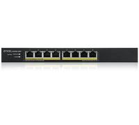 Zyxel GS1915-8EP, 8-port GbE PoE Smart hybrid mode Switch, standalone or NebulaFlex Cloud, 60 Watt 802.3at, desktop, fanless