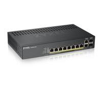 Zyxel Commutateur Ethernet à 8 ports Gigabit | PoE+ Budget d’Alimentation de 130 W | 2 Ports Combinés Gigabit | Mode Hybride Nebula Cloud [GS1920-8HPv2]