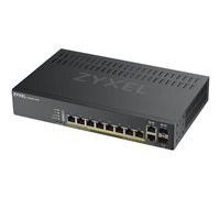 Zyxel GS1920-8HPv2 - Commutateur - intelligent - 8 x 10/100/1000 (PoE+) + 2 x SFP Gigabit combiné - de bureau, fixation murale - PoE+ (130 W)