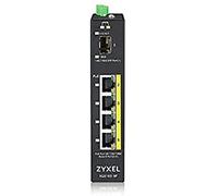 Zyxel RGS100-5P - Commutateur - Non géré - 4 x 10/100/1000 (PoE+) + 1 x Fast Ethernet/Gigabit SFP - Montable sur Rack, Montage sur Rail DIN - PoE+ (120 W) - Tension CC Noir