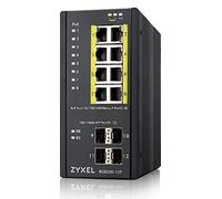 Zyxel RGS200-12P - Commutateur - Géré - 8 x 10/100/1000 (PoE+) + 4 x SFP - Montable sur rack, Montage sur rail DIN - PoE+ (240 W) - Tension CC