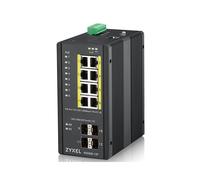 Zyxel RGS200-12P Switch Gigabit Ethernet L2 Géré 8 ports RJ-45 10/100/1000 + 4 SFP, PoE+ 240W, QoS, VLAN, Sécurité 802.1x RADIUS, IP30, Montage mural/DIN