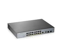 Zyxel Switch 16 ports Gigabit Smart Managed PoE+ avec une réserve de 250 watts et 2 ports Gigabit Combo avec gestion Cloud Nebula, Long Range PoE Switch [GS1350-18HP]