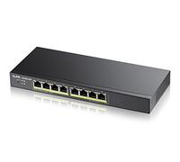 Zyxel Switch 8 ports Gigabit PoE | Gestion intelligente | Montage sur bureau, sur mur et sans ventilateur | 8 ports PoE+ avec une puissance de 70 Watts | |VLAN, IGMP, QoS| Garantie à vie [GS1900-8HP]