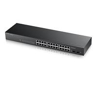 Zyxel Switch Gigabit à 24 ports | Gestion intelligente | Montage sur rack et sans ventilateur | VLAN, IGMP, QoS | Garantie à vie [GS1900-24]