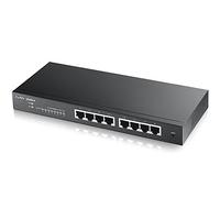 Zyxel Switch Gigabit à 8 ports | Gestion intelligente | Montage sur bureau/mur et sans ventilateur | VLAN, IGMP, QoS | Garantie à vie [GS1900-8]