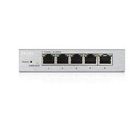 ZyXEL Switch Gigabit Easy Web Managed Plus, robuste en métal, QoS, Webgui Jubmo cadres, VLAN, Dhcp client, Igmp, Agrégation, [Gs1200-5]