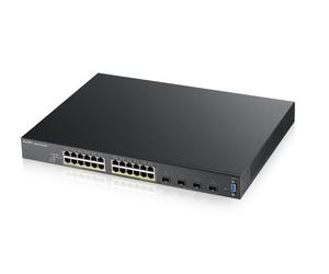 Zyxel XGS2210-28HP Géré L2 Gigabit Ethernet (10/100/1000) Connexion Ethernet, supportant l'alimentation via ce port (PoE) 1U Noir