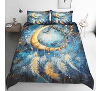 ZyxMehtic Housse de Couette 140x200 Attrape-Rêves Enfant ado, Parure de Lit Bohême 1 Personnes, Housse Couette Fille Microfibre avec 1 Taie d'oreiller 65x65 cm avec Fermeture Éclair