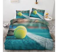 ZyxMehtic Housse de Couette 140x200 Base-Ball Sport - Parure de Lit 1 Personne Jeux de Balle 3D Housse Couette en Microfibre Douce avec Fermeture Éclair avec 1 Taie d'oreiller 65x65 cm