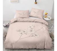 ZyxMehtic Housse de Couette 90x190 Floral Rose - Parure de Lit 1 Personne Fleurs de Cerisier Housse Couette en Microfibre Douce avec Fermeture Éclair avec 1 Taie d'oreiller 65x65 cm