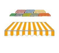 ZYXQQJ 250x200cm 300x200cm 550x300cm Tissu De Rechange for Auvent De Terrasse Rétractable Toile pour Store Banne en Polyester Couverture D'auvent(Stripe 5,12x10ft/360x300cm)