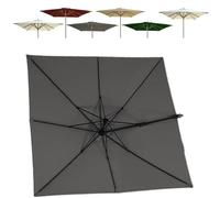 ZYXQQJ 3x3m Carré Parasol De Terrasse 8 Baleines Toile De Rechange pour Parasol De Table Droit Couverture De Parasol Piscine Jardin Piscine Marché(Gray,3x3m/9.8x9.8ft)