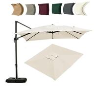 ZYXQQJ 4x3M Rectangulaire Auvent De Rechange pour Parasol Déporté 8 Baleines Toile De Rechange pour Parasol De Jardin Extérieur(Beige,3x3m/9.8x9.8ft)