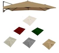 ZYXQQJ 4x3M Rectangulaire Auvent De Rechange pour Parasol Déporté 8 Baleines Toile De Rechange pour Parasol De Terrasse, Vert/Kaki/Bordeaux/Beige(Khaki,2.5x2.5m/8.2x8.2ft)