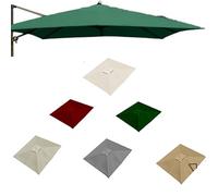ZYXQQJ 4x3M Rectangulaire Auvent De Rechange pour Parasol Déporté 8 Baleines Toile De Rechange pour Parasol De Terrasse, Vert/Kaki/Bordeaux/Beige(Green,3x3m/9.8x9.8ft)