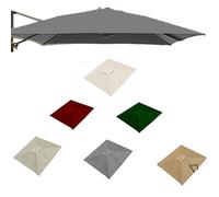 ZYXQQJ 4x3M Rectangulaire Auvent De Rechange pour Parasol Déporté 8 Baleines Toile De Rechange pour Parasol De Terrasse, Vert/Kaki/Bordeaux/Beige(Gray,3x3m/9.8x9.8ft)