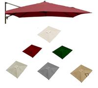 ZYXQQJ 4x3M Rectangulaire Auvent De Rechange pour Parasol Déporté 8 Baleines Toile De Rechange pour Parasol De Terrasse, Vert/Kaki/Bordeaux/Beige(Burgundy,3x3m/9.8x9.8ft)