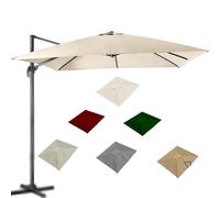 ZYXQQJ 4x3M Rectangulaire Auvent De Rechange pour Parasol Déporté 8 Baleines Toile De Rechange pour Parasol De Terrasse, Vert/Kaki/Bordeaux/Beige(Beige,4x3m/13x9.8ft)