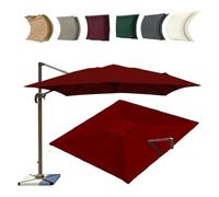 ZYXQQJ 4x3M Rectangulaire Auvent De Rechange pour Parasol Déporté 8 Baleines Toile De Rechange pour Parasol De Jardin Extérieur(Burgundy,3x3m/9.8x9.8ft)