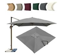 ZYXQQJ 4x3M Rectangulaire Auvent De Rechange pour Parasol Déporté 8 Baleines Toile De Rechange pour Parasol De Jardin Extérieur(Gray,3x3m/9.8x9.8ft)