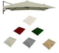 ZYXQQJ 4x3M Rectangulaire Auvent De Rechange pour Parasol Déporté 8 Baleines Toile De Rechange pour Parasol De Terrasse, Vert/Kaki/Bordeaux/Beige(Top Color,3x3m/9.8x9.8ft)