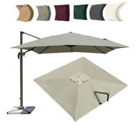 ZYXQQJ 4x3M Rectangulaire Auvent De Rechange pour Parasol Déporté 8 Baleines Toile De Rechange pour Parasol De Jardin Extérieur(Top Color,3x3m/9.8x9.8ft)
