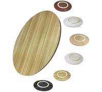 ZYXQQJ 50-100cm Plateau Tournant En Bois Lazy Susan Rond Plateau De Service Plateau Tournant De Salle À Manger À Domicile(Light walnut,60cm/24")