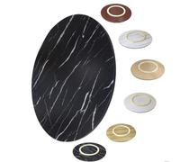 ZYXQQJ 50-100cm Plateau Tournant En Bois Lazy Susan Rond Plateau De Service Plateau Tournant De Salle À Manger À Domicile(Marble-like black,70cm/27")