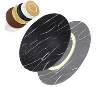 ZYXQQJ 60cm 80cm 90cm 100cm Plateau Tournant Lazy Susan En Bois Plateau De Service Rotative Pour Table À Manger Grand Plateau Rotatif De Table(Marble-like black,70cm/27")