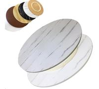 ZYXQQJ 60cm 80cm 90cm 100cm Plateau Tournant Lazy Susan En Bois Plateau De Service Rotative Pour Table À Manger Grand Plateau Rotatif De Table(Marble-like white,60cm/24")