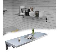 ZYXQQJ Bureau Mural Pliable 60 70 80 90 100cm Table Pliante Murale en Acier Inoxydable, Étagère De Cuisine Rabattable Commerciale(70x35cm/28x14in)