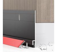 ZYXQQJ Butée De Porte En Aluminium 80 90 100 120cm Bas De Porte Isolant Bas De Porte Isolant Joint De Sol Pour Portes Bloquant Le Bruit, Poussière(Black,H3.5xL47in/8.9x120cm)