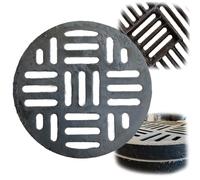 ZYXQQJ Caniveau Exterieur en Fonte Grille De Drainage Rond pour Bassin De Captage Grille De Caniveau De Puisard De Sol Noire(67x3cm-26.4x1.2in)