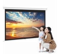 ZYXQQJ Écran De Projection HD À Déroulement Manuel 50" 60" 72" Écran De Cinéma Intérieur Et Extérieur pour Home Cinéma/Jeu(4:3,72inch)