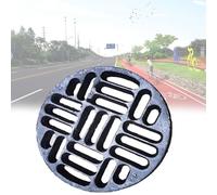 ZYXQQJ Grille De Drainage Ronde Couvercle De Drain De Jardin Grille Caniveau De Sol en Fonte Robuste Crépine De Drainage Extérieure(50x3cm/19.7x1.2in)