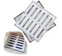 ZYXQQJ Grille De Vidange En Acier Inoxydable Couvercle De Drain Extérieur Carré Kit De Couverture Pour Échappement Avec Cadre(60x30x3cm/23.6x11.8x1.2")