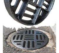 ZYXQQJ Grille D'égout Ronde De Remplacement en Fonte Couvercle De Drain De Tranchée Crépine De Drainage Extérieure pour Trottoir D'usine De Jardin(30x3cm/11.8x1.2in)