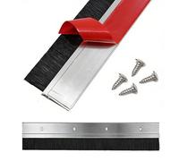 ZYXQQJ Joint De Porte Avec Brosse Autocollant 100 Cm Joint À Brosse En Aluminium Bas De Porte Pour Étanchéité Acoustique Et Coupe-vent(Silver,50mm-2in Brush)