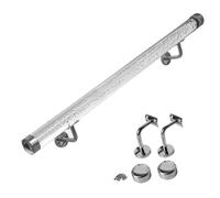 ZYXQQJ Main Courante Escalier 30cm-600cm Rampe D'escalier Intérieure En Cristal Transparent Rampe De Sécurité Murale, Kit Complet Argenté(110CM/3.6ft)