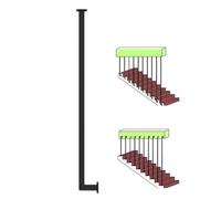 ZYXQQJ Main Courante Pour Escalier Intérieurs Rampes Industrielles En Tube Carré Garde-corps D'escalier En Forme De L Clôture De Protection Pour Enfants Âgés(65cm/2.1ft)