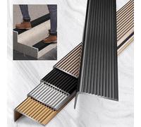 ZYXQQJ Nez De Marche Escalier Largeur 30 40 50 70 100mm Nez De Marche en Aluminium Barre De Seuil Antidérapant pour Bords D'escalier Extérieurs/Intérieurs(Iron Gray,W7cmxH3cm)