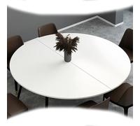 ZYXQQJ Plateau De Table De Salle À Manger Ronde en Bois Grand Plateau Rond Pliable Uniquement Gain De Place, Extension Temporaire, sans Pieds(White,110cm/43in)