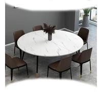 ZYXQQJ Plateau De Table De Salle À Manger Ronde en Bois Grand Plateau Rond Pliable Uniquement Gain De Place, Extension Temporaire, sans Pieds(White Marble,40cm/16in)