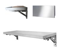 ZYXQQJ Table Murale Rabattable 60 80 100 120cm Petit Table Pliante en Acier INOX Étagère De Cuisine Pliable Tables De Salle À Manger Multifonctionnelle(70x35cm/28x14in)