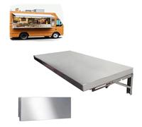 ZYXQQJ Table Murale Rabattable en Acier Inoxydable 40 60 80 100 120cm Table De Cuisine Facile A Poser Table De Balcon Rabattable(120x30cm/48x12in)