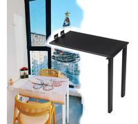 ZYXQQJ Table Murale Rabattable Table De Cuisine Pliable Bureau Flottant pour Mur, Table Pliante Murale pour Salle À Manger, Chambre À Coucher, Bureau(Black,100x40cm/39x16in)