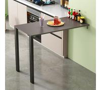 ZYXQQJ Table Murale Rabattable Table De Salle À Manger Invisible Table Pliante Murale pour Cuisine Table Pliante Murale en Bois(Grey+Black Leg,40cm)